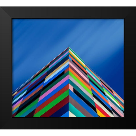 Color Pyramid Black Modern Wood Framed Art Print by Novillo, Alfonso