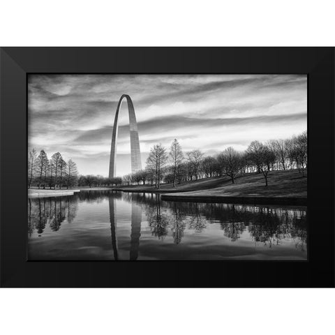 St Louis Arch Black Modern Wood Framed Art Print by Cameron, Errick
