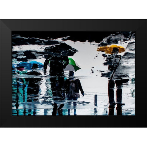 Walk on the rain Black Modern Wood Framed Art Print by Khemkum, Ekkachai