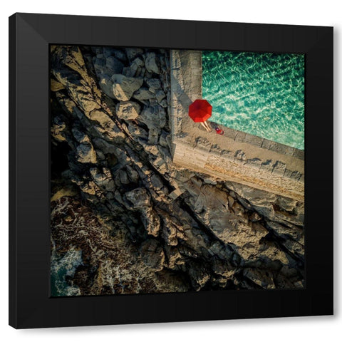 to the other side Black Modern Wood Framed Art Print by Ambra