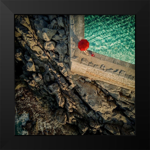 to the other side Black Modern Wood Framed Art Print by Ambra