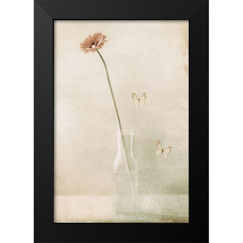Miss Daisy Black Modern Wood Framed Art Print by Devos, Delphine