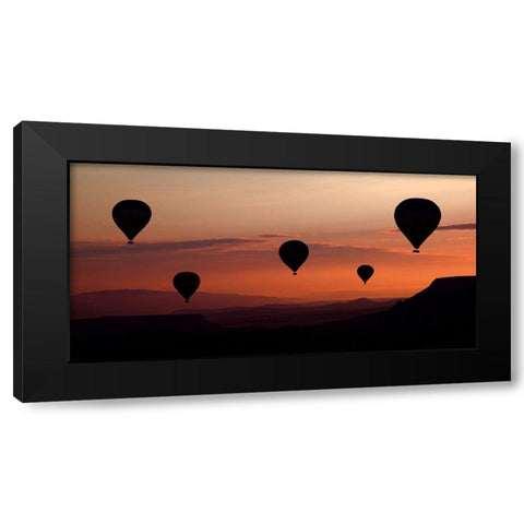 balloons Black Modern Wood Framed Art Print with Double Matting by Karci, Engin