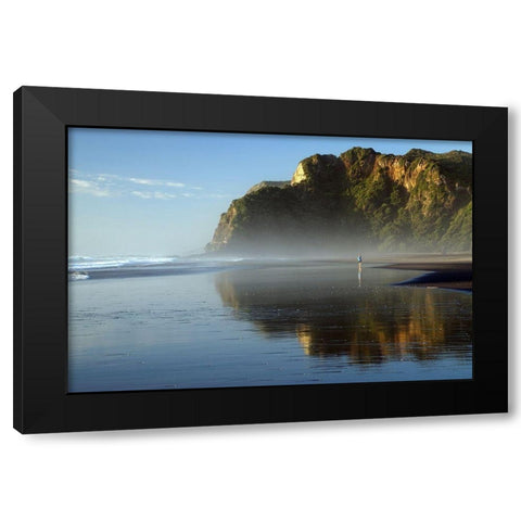 Runner Black Modern Wood Framed Art Print with Double Matting by Keca, Dragan