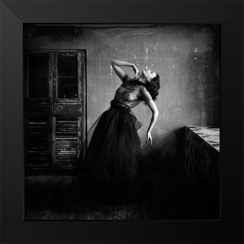 Olya Black Modern Wood Framed Art Print by Darzi, Mike