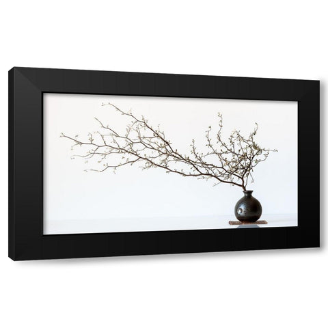 Vase And Branch Black Modern Wood Framed Art Print by Prbimages