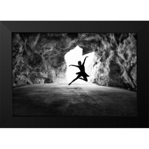 classic jump Black Modern Wood Framed Art Print by Partovi, Osher