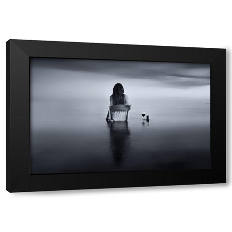 Enjoy the Silence Black Modern Wood Framed Art Print with Double Matting by Kaimaki, Maria
