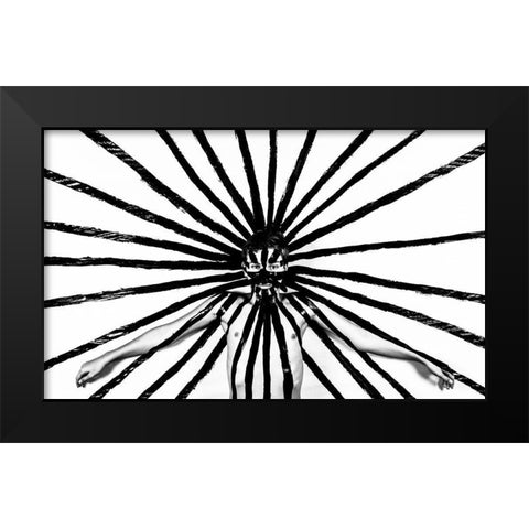 Radiation Black Modern Wood Framed Art Print by Melnotte, Mike