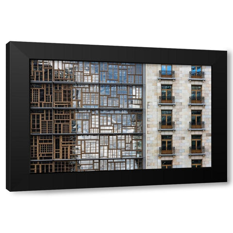 window mosaic Black Modern Wood Framed Art Print by Van Son, Greetje