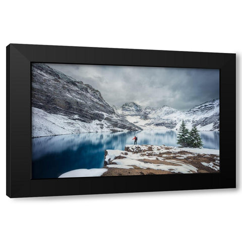 The Mountains and Me Black Modern Wood Framed Art Print by Zheng, Michael