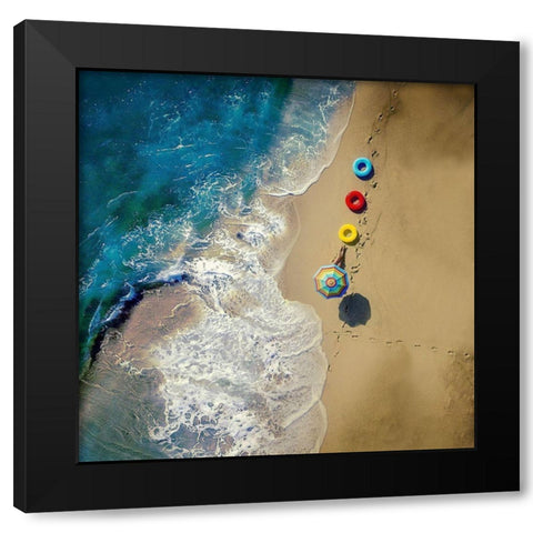 hi summer Black Modern Wood Framed Art Print by Ambra