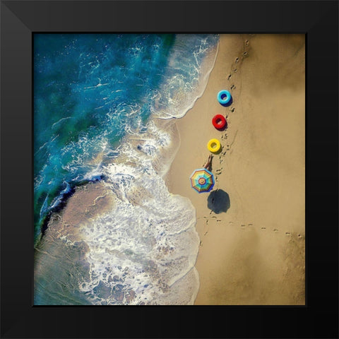 hi summer Black Modern Wood Framed Art Print by Ambra