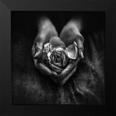 Caring hands Black Modern Wood Framed Art Print by Nima.Zadshir