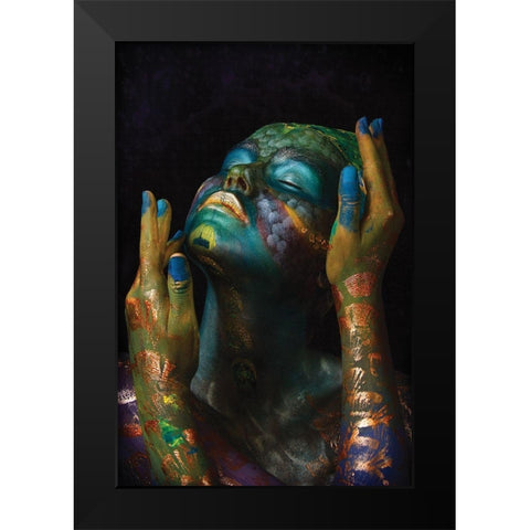 Fish and Oil Black Modern Wood Framed Art Print by Kovalev, Ivan