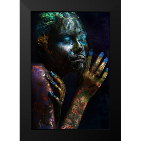 Oil and Fish Black Modern Wood Framed Art Print by Kovalev, Ivan