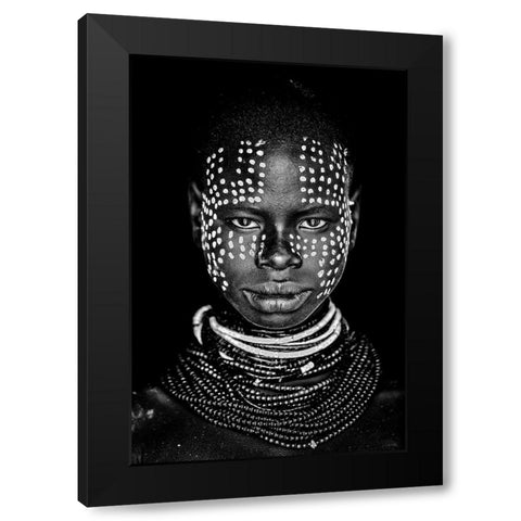 Karo woman Black Modern Wood Framed Art Print by Vidak, Vedran