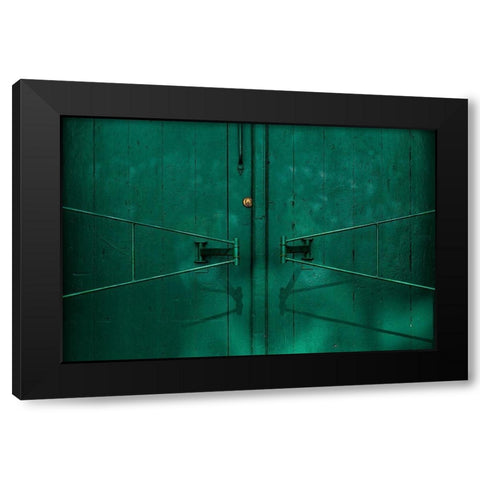 Gate detail Black Modern Wood Framed Art Print by Schuster, Inge