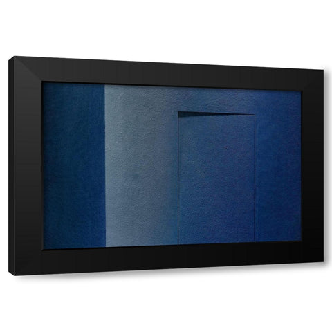 Blue minimalism or a secret door Black Modern Wood Framed Art Print with Double Matting by Schuster, Inge