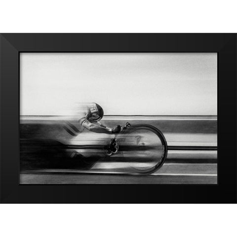 Street Racer Black Modern Wood Framed Art Print by Flour, Bruno