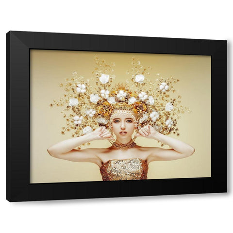 Golden fairy Black Modern Wood Framed Art Print with Double Matting by Smirnov, Sergei