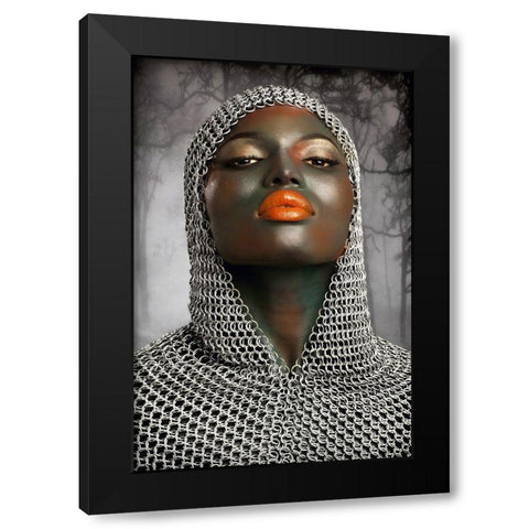 The Warrior Black Modern Wood Framed Art Print by Bowen, Baden