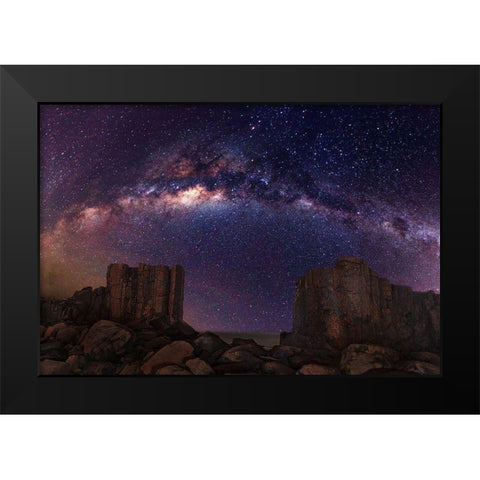 Gate to Heaven Black Modern Wood Framed Art Print by Wolongshan