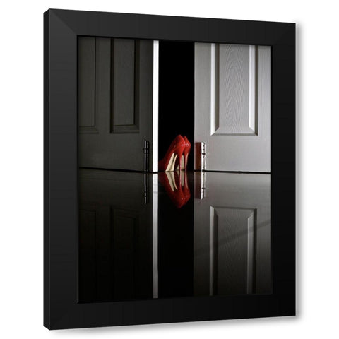 Passion in red Black Modern Wood Framed Art Print with Double Matting by Schottstaedt, Erik