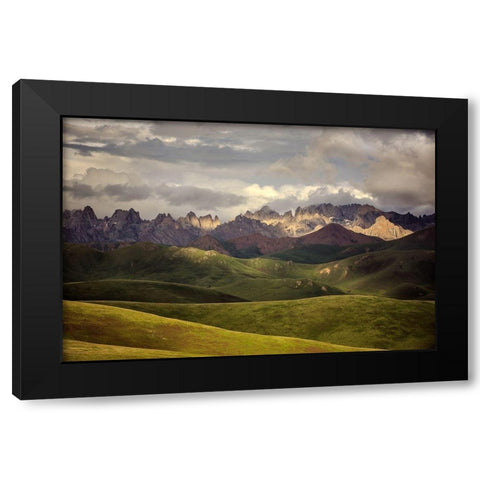 Tibetan Plateau Black Modern Wood Framed Art Print by Yu, James