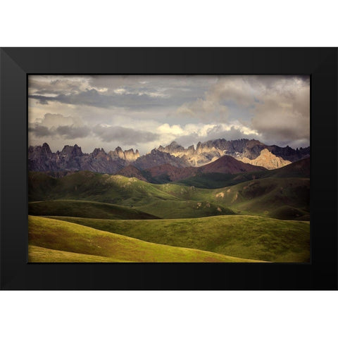 Tibetan Plateau Black Modern Wood Framed Art Print by Yu, James