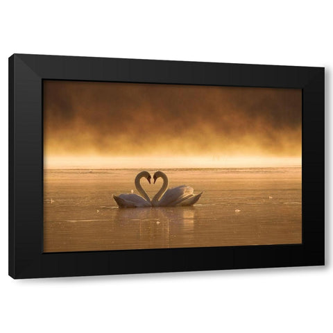 Lovers Black Modern Wood Framed Art Print by Kruk, Przemyslaw