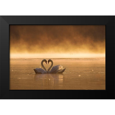 Lovers Black Modern Wood Framed Art Print by Kruk, Przemyslaw