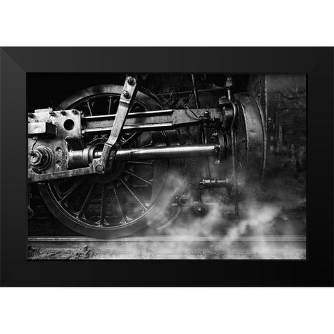 Locomotive Breath Black Modern Wood Framed Art Print by Droste, Holger
