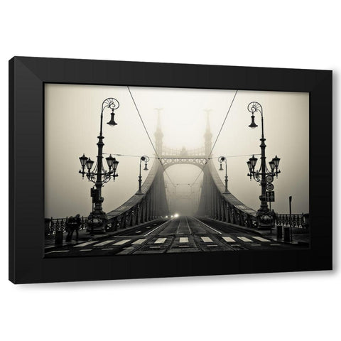 The Bridge Black Modern Wood Framed Art Print by Arminmarten