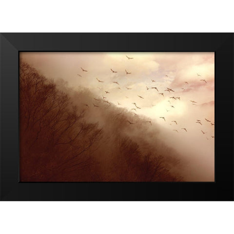 Departure Black Modern Wood Framed Art Print by Murakami, Kiyo