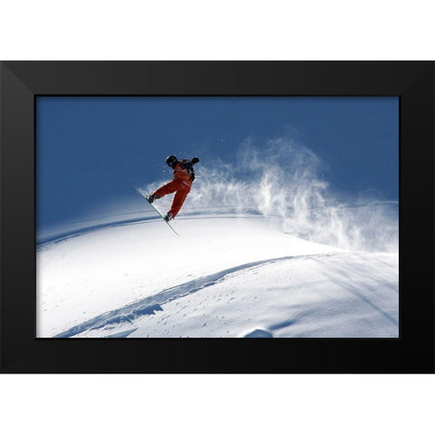 Freerider Black Modern Wood Framed Art Print by Vasenev, Evgeny