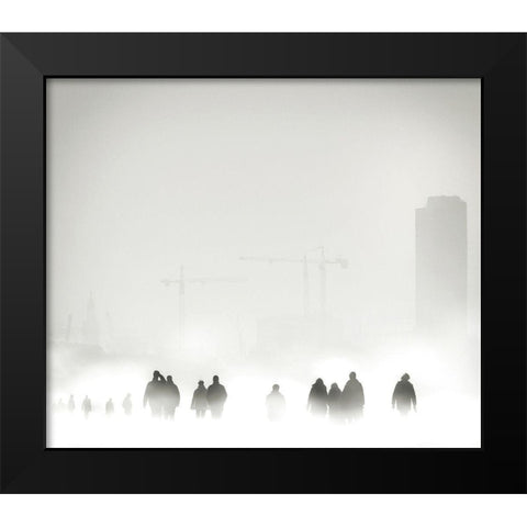 Atmosphere Black Modern Wood Framed Art Print by Flour, Piet