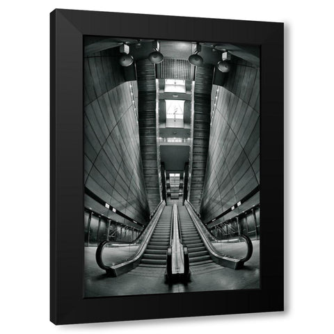 underground Black Modern Wood Framed Art Print by Catovic, Semir