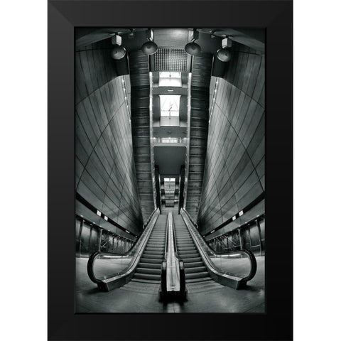 underground Black Modern Wood Framed Art Print by Catovic, Semir