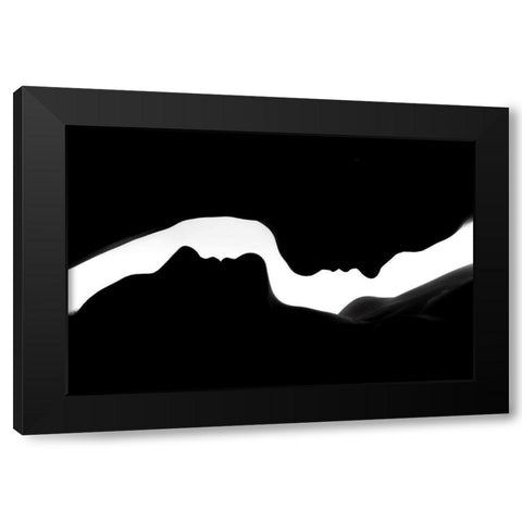 The Profiles of two Women Black Modern Wood Framed Art Print with Double Matting by Lykke, Jan