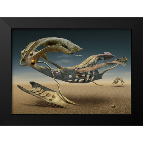 K 214 Black Modern Wood Framed Art Print by Penchev, Radoslav