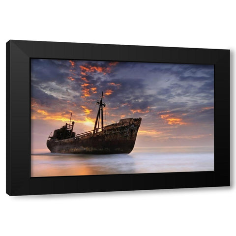 The Dark Traveler II Black Modern Wood Framed Art Print with Double Matting by Kaimaki, Maria