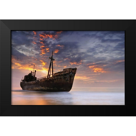 The Dark Traveler II Black Modern Wood Framed Art Print by Kaimaki, Maria