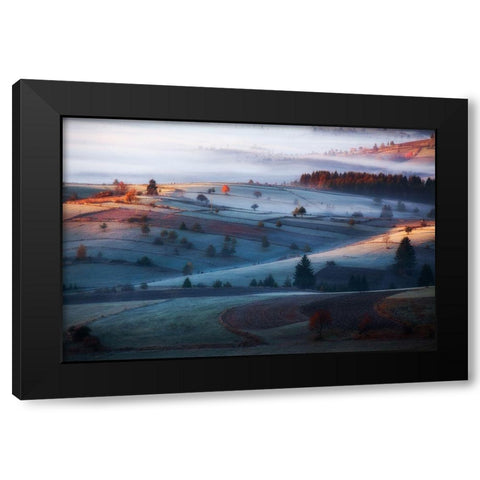 mist Black Modern Wood Framed Art Print with Double Matting by Bajrich, Amir