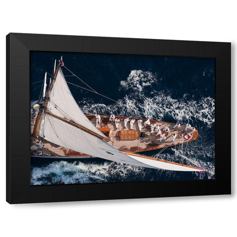 Above Moonbeam Black Modern Wood Framed Art Print with Double Matting by Pelissier, Marc