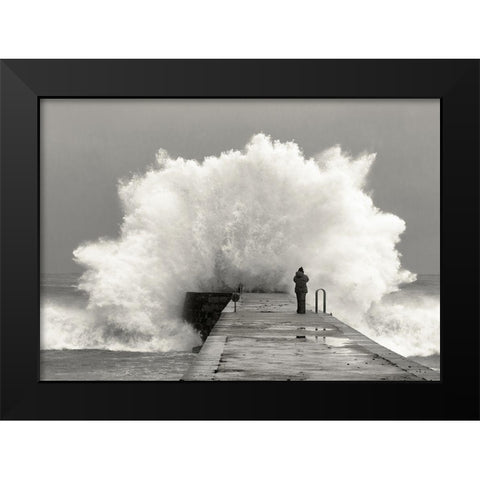 waves photographer Black Modern Wood Framed Art Print by Lastra, Mikel