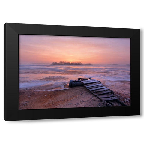 cold morning Black Modern Wood Framed Art Print by Kruk, Przemyslaw