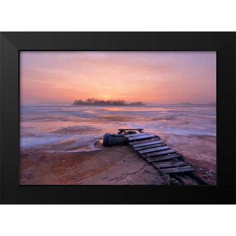 cold morning Black Modern Wood Framed Art Print by Kruk, Przemyslaw