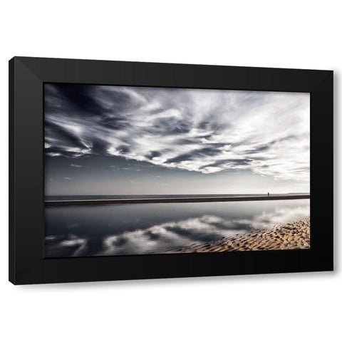 Solitaire Black Modern Wood Framed Art Print with Double Matting by Kobal, M.