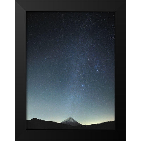 Meteor night Black Modern Wood Framed Art Print by Koga, Hiroaki